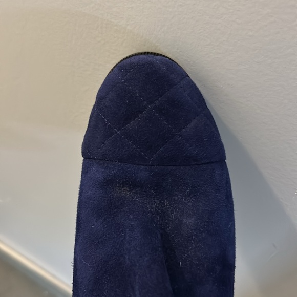 L.K Bennett half and half stretch knee boots in navy blue suede size 37 - Picture 6 of 6